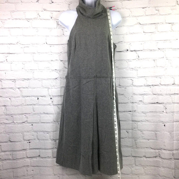 Chelsea & Theodore Women's Wool Blend Sleeveless Keyhole Gray Shift Dress 4 - Picture 13 of 15